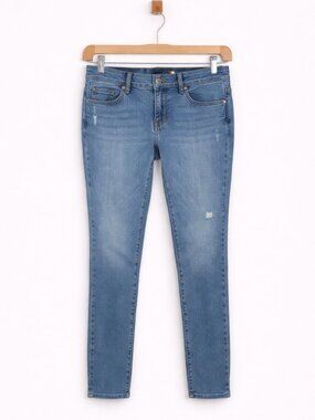 J.Crew 8 Mid Rise Skinny Jeans Light Wash Distressed Denim Size‎ 28